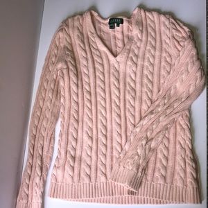 Lauren pale pink cable knit sweater